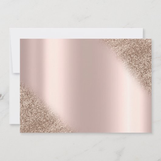 Invitation Robe rose or Boho Fleurs Mariage (Dos)