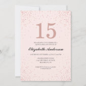 Invitation Robe rose or étincelante Quinceañera Parties scint (Dos)