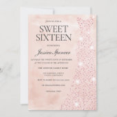 Invitation Robe rose Or Parties scintillant Douce 16 Partie (Devant)