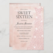 Invitation Robe rose Or Parties scintillant Douce 16 Partie (Devant / Derrière)