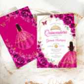 Invitation Robe rose or Quinceanera Fuchsia
