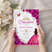 Invitation Robe rose or Quinceanera Fuchsia