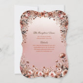 Invitation Robe rose or Quinceanera Roses floraux (Dos)