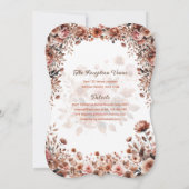 Invitation Robe rose or Quinceanera Roses floraux (Dos)