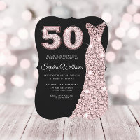 Robe rose or rose pâle noir 50e anniversaire