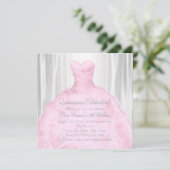 Invitation Robe rose pâle Élégante Quinceañera rose (Debout devant)