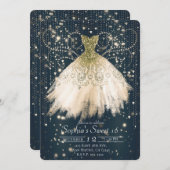 Invitation Robe Rose Peach Gold Parties scintillant Robe fonc (Devant / Derrière)