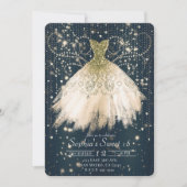 Invitation Robe Rose Peach Gold Parties scintillant Robe fonc (Devant)