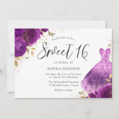 Invitation Robe rose pourpre Rose douce 16 Partie (Devant)