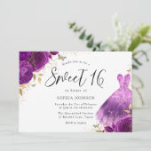 Invitation Robe rose pourpre Rose douce 16 Partie (Debout devant)