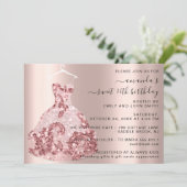 Invitation Robe Rose princesse Royale Douce 16e Quinceañera (Debout devant)