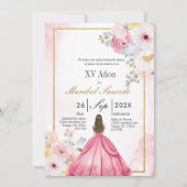 Invitation Robe rose quinceañera (Devant)