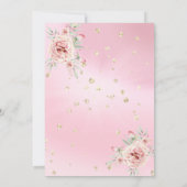 Invitation Robe rose Quinceanera Tiara Floral fête d'annivers (Dos)