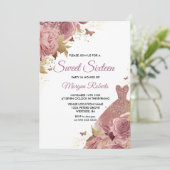 Invitation Robe Rose rose pâle Robe Douce 16 Partie (Debout devant)