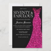 Invitation Robe rose soixante-dix et fabuleux 70e anniversair (Devant)