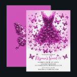 Invitation Robe rose Tourmaline Papillon Octobre Pierre de na<br><div class="desc">Remplir avec vos informations.</div>