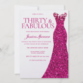 Invitation Robe rose trente et fabuleux 30e anniversaire (Devant)