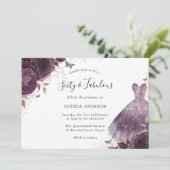 Invitation Robe Rose violette 60e anniversaire Soixante et fa (Debout devant)