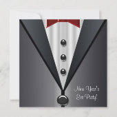 Invitation Robe Rouge Black Tuxedo New Years Eve Party (Devant)