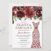 Invitation Robe Rouge Bourgogne 80 & Fabuleux 80e anniversair (Devant)