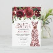 Invitation Robe Rouge Bourgogne 80 & Fabuleux 80e anniversair (Debout devant)