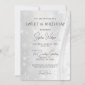 Invitation Robe rouge Bourgogne Snowflakes Winter Sweet 16 (Dos)