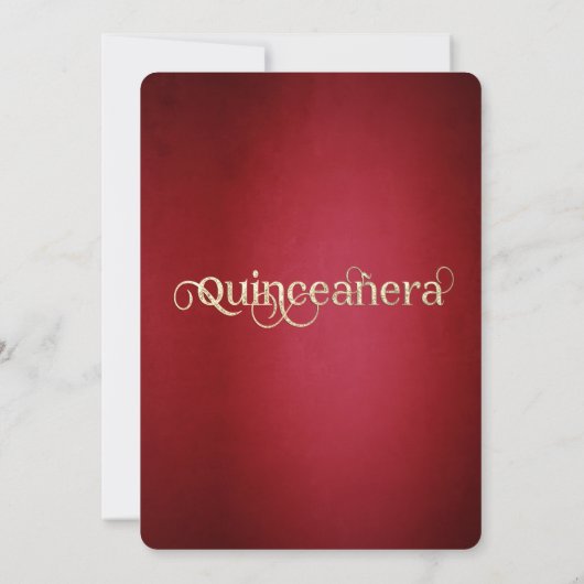 Invitation Robe rouge fantaisie en or brillant (Dos)