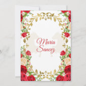 Invitation Robe rouge Mexicaine Fille Douce 15e anniversaire  (Dos)