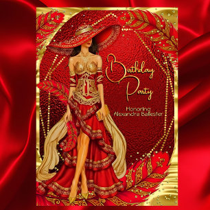 Invitation Robe rouge or exotique et époustouflante pour anni