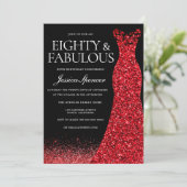 Invitation Robe rouge Parties scintillant rouge Gown 80e fête (Debout devant)