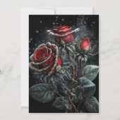 Invitation Robe rouge Roses rouges Noir 50e anniversaire (Dos)