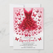 Invitation Robe rouge rubis Crystal Papillon Juillet Pierre d (Devant)