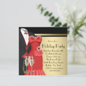 Invitation Robe rouge smoking élégante de Noël (Debout devant)