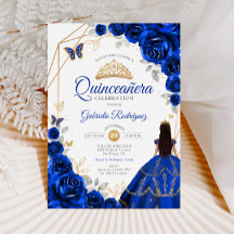 Robe royale bleu or Quinceanera