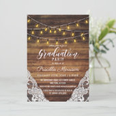 Invitation Robe Rustique de Pays Éclairage Dentelle de bois G (Debout devant)