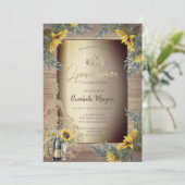 Invitation Robe Rustique Tournesols Bois Quinceañera (Debout devant)