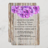 Invitation Robe rustique violet hydrangée mariage invite ph1 (Devant / Derrière)