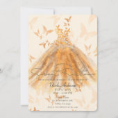 Invitation Robe scintillante orange Danse Papillon Sweet 16 (Devant)