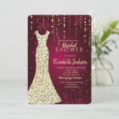 Invitation Robe Sequins Or, Confetti Fête des mariées Bourgog (Debout devant)