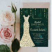 Invitation Robe Sequins Or, Fête des mariées Verte
