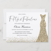 Invitation Robe Shimmer d'or Cinquante et fabuleux 50e annive (Devant)