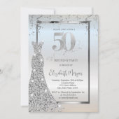 Invitation Robe Silver brillant Diamonds Argent 50e anniversa (Devant)