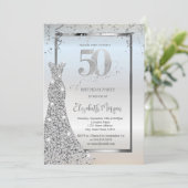 Invitation Robe Silver brillant Diamonds Argent 50e anniversa (Debout devant)
