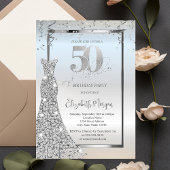 Invitation Robe Silver brillant Diamonds Argent 50e anniversa