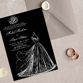 Invitation Robe simple Noir musulman mariage Invitati