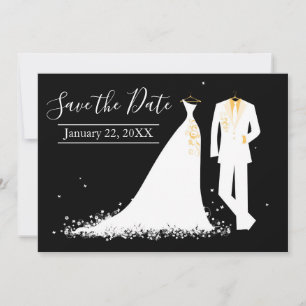 Invitation Robe & Smoking - Sauvegarder la date avec photo