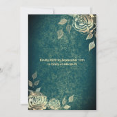 Invitation Robe tendance rose or vert chic Quinceañera Inv (Dos)