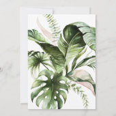 Invitation Robe Tiara d'or Feuilles tropicaux Quinceañera (Dos)