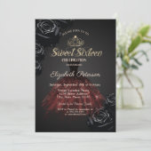 Invitation Robe, Tiara, Rose noir doux 16 (Debout devant)