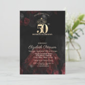 Invitation Robe, Tiara, Roses rouges 50e anniversaire (Debout devant)